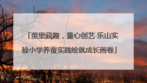茧里藏趣，童心创艺 乐山实验小学养蚕实践绘就成长画卷