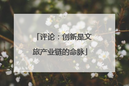 评论：创新是文旅产业链的命脉