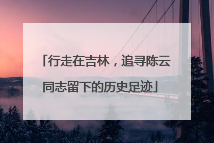 行走在吉林，追寻陈云同志留下的历史足迹