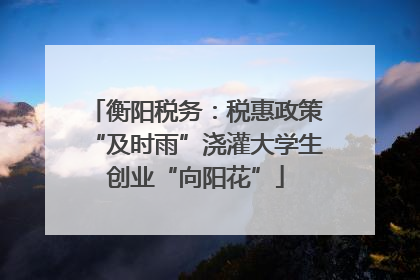 衡阳税务：税惠政策“及时雨”浇灌大学生创业“向阳花”