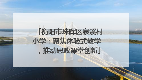衡阳市珠晖区泉溪村小学：聚焦体验式教学，推动思政课堂创新