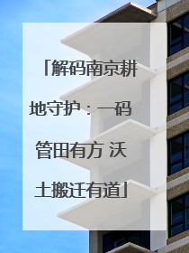 解码南京耕地守护：一码管田有方 沃土搬迁有道