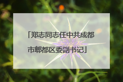 郑志同志任中共成都市郫都区委副书记