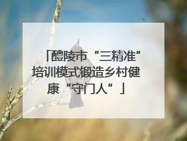 醴陵市“三精准”培训模式锻造乡村健康“守门人”