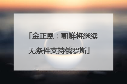 金正恩：朝鲜将继续无条件支持俄罗斯