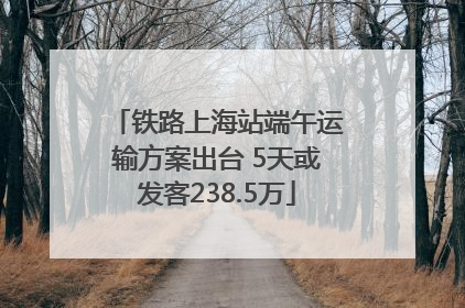 铁路上海站端午运输方案出台 5天或发客238.5万