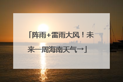 阵雨+雷雨大风！未来一周海南天气→