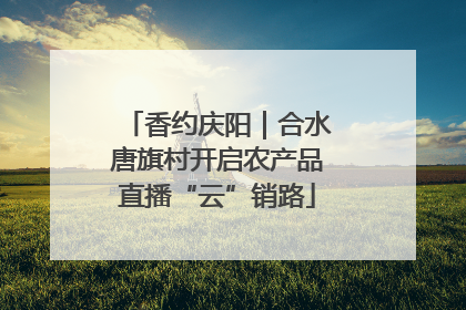 香约庆阳｜合水唐旗村开启农产品直播“云”销路