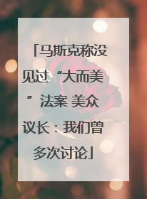 马斯克称没见过“大而美”法案 美众议长：我们曾多次讨论