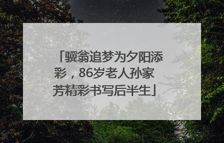 骥翁追梦为夕阳添彩，86岁老人孙家芳精彩书写后半生