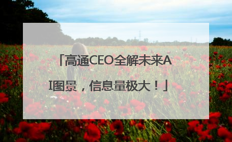 高通CEO全解未来AI图景，信息量极大！