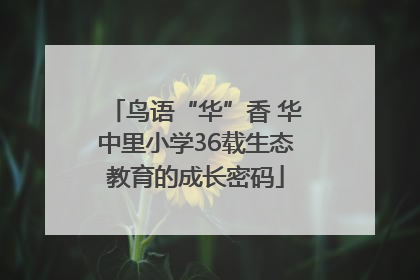 鸟语“华”香 华中里小学36载生态教育的成长密码