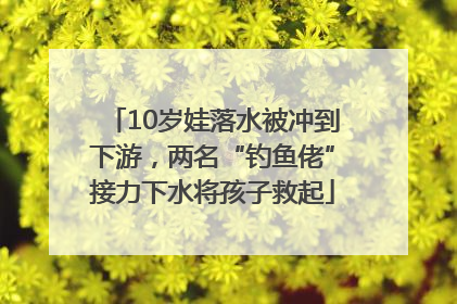 10岁娃落水被冲到下游，两名“钓鱼佬”接力下水将孩子救起