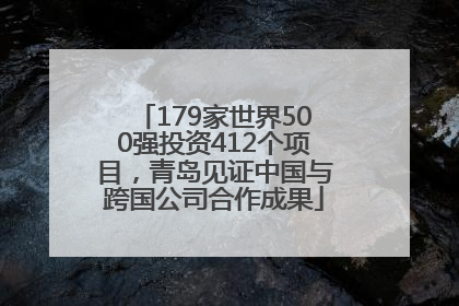 179家世界500强投资412个项目，青岛见证中国与跨国公司合作成果