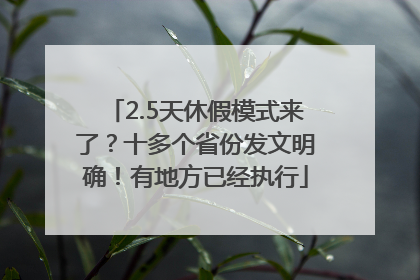 2.5天休假模式来了？十多个省份发文明确！有地方已经执行