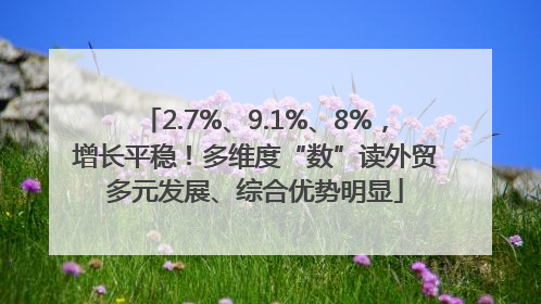 2.7%、9.1%、8%，增长平稳！多维度“数”读外贸多元发展、综合优势明显