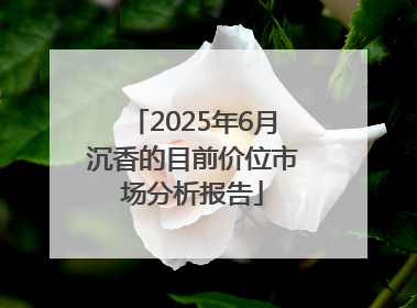 2025年6月沉香的目前价位市场分析报告