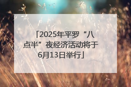 2025年平罗“八点半”夜经济活动将于6月13日举行