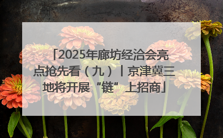 2025年廊坊经洽会亮点抢先看（九）丨京津冀三地将开展“链”上招商