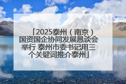 2025泰州（南京）国资国企协同发展恳谈会举行 泰州市委书记用三个关键词推介泰州