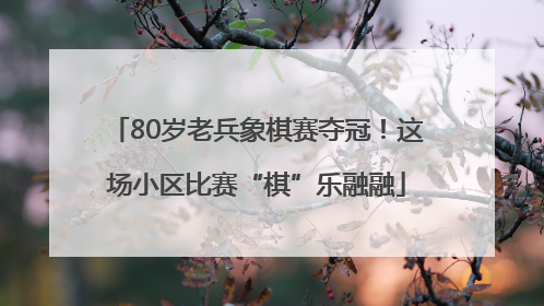 80岁老兵象棋赛夺冠！这场小区比赛“棋”乐融融